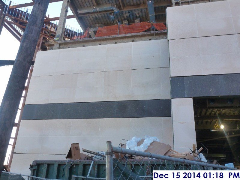 Erecting the stone panels at the East Elevation 2